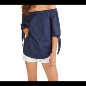 💎 Off-the-shoulder Denim Top